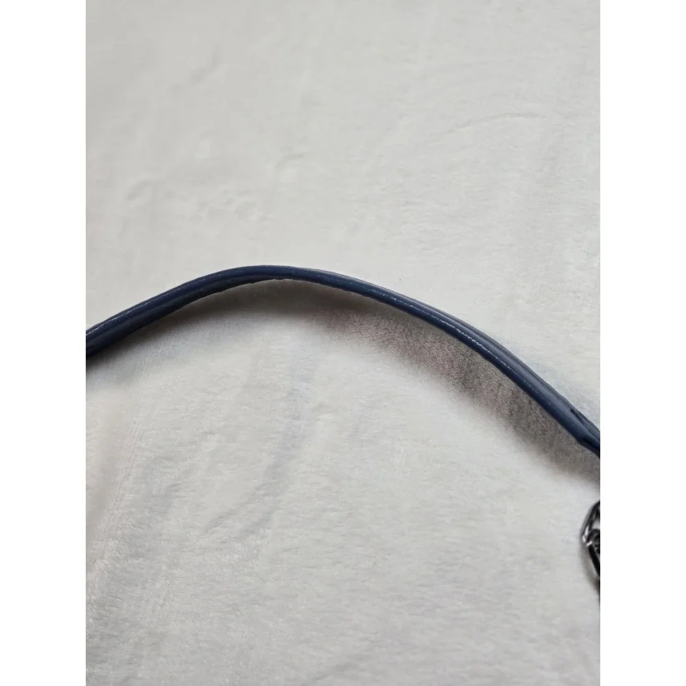 Zara Blue Quilted Puffer Shoulder Bag‎ Gunmetal Chain Strap Minimalist Small